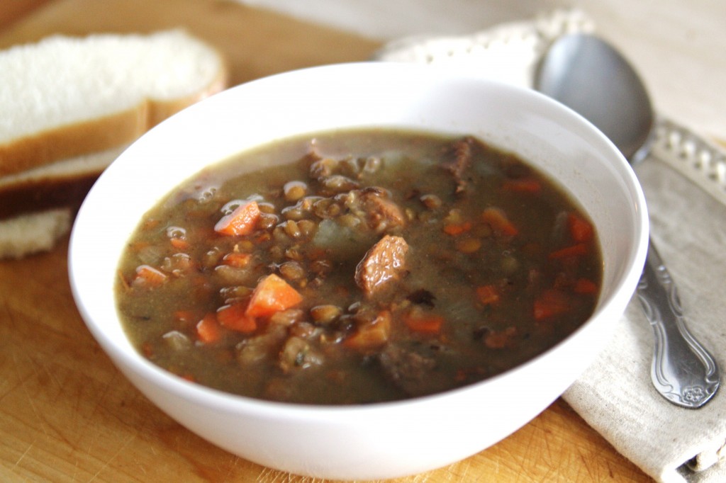 Smoked Sausage and Lentil Soup - The Tasty Bite
