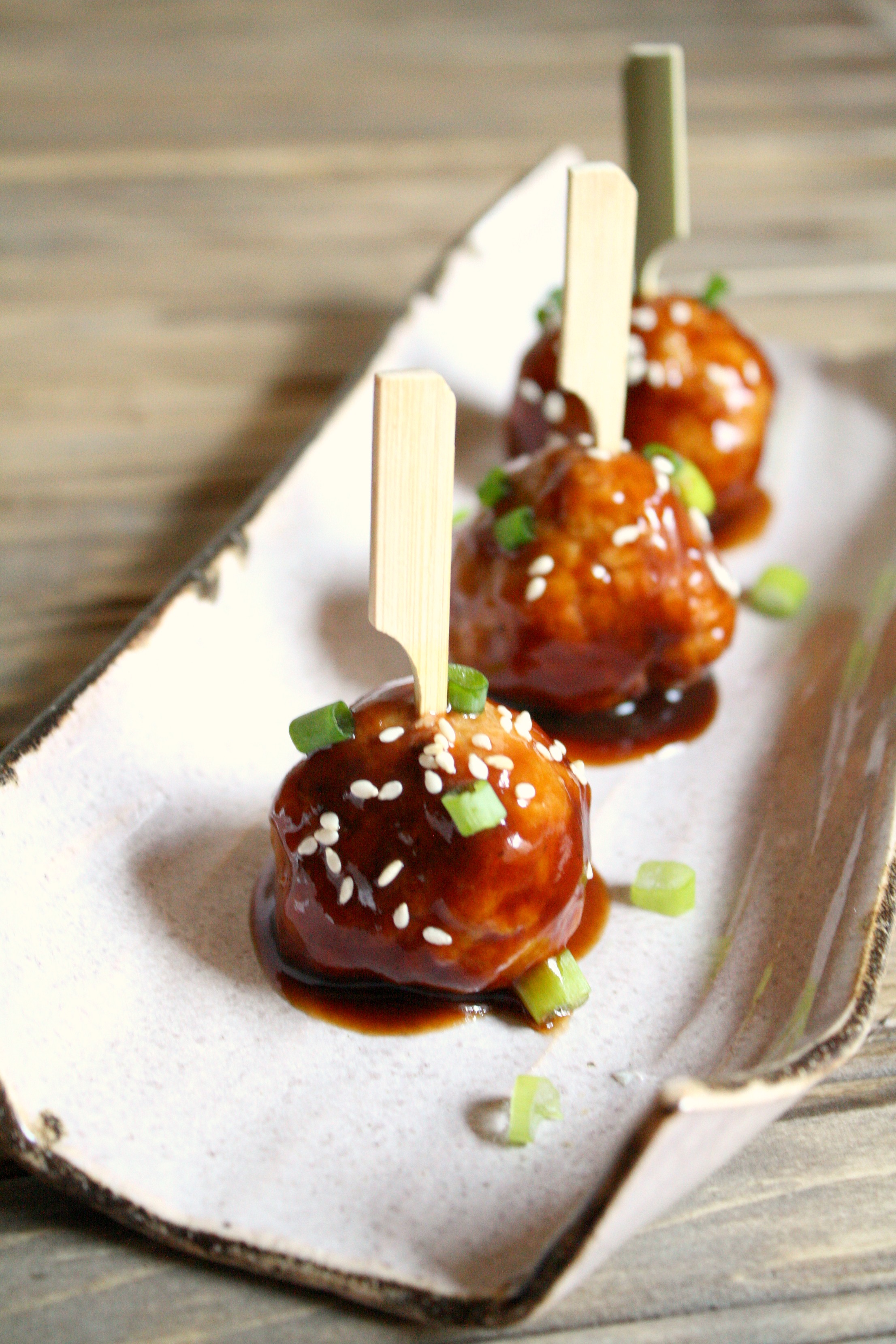 Lightened-Up Asian Hoisin Cocktail Meatballs - The Tasty Bite