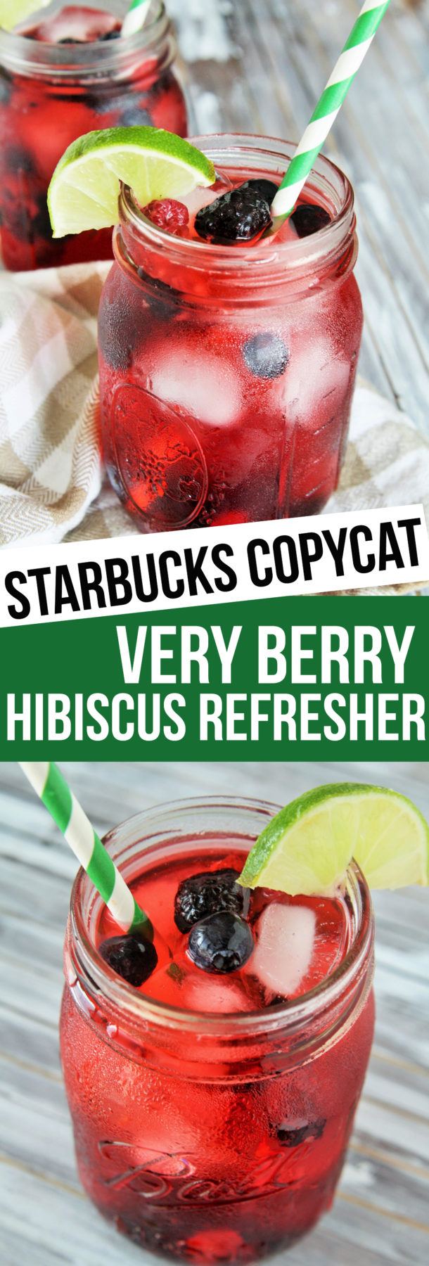 Make this Starbucks favorite, Very Berry Hibiscus Refresher, right at home! It's a light, crisp and thirst-quenching, perfect as a great afternoon pick me up. 