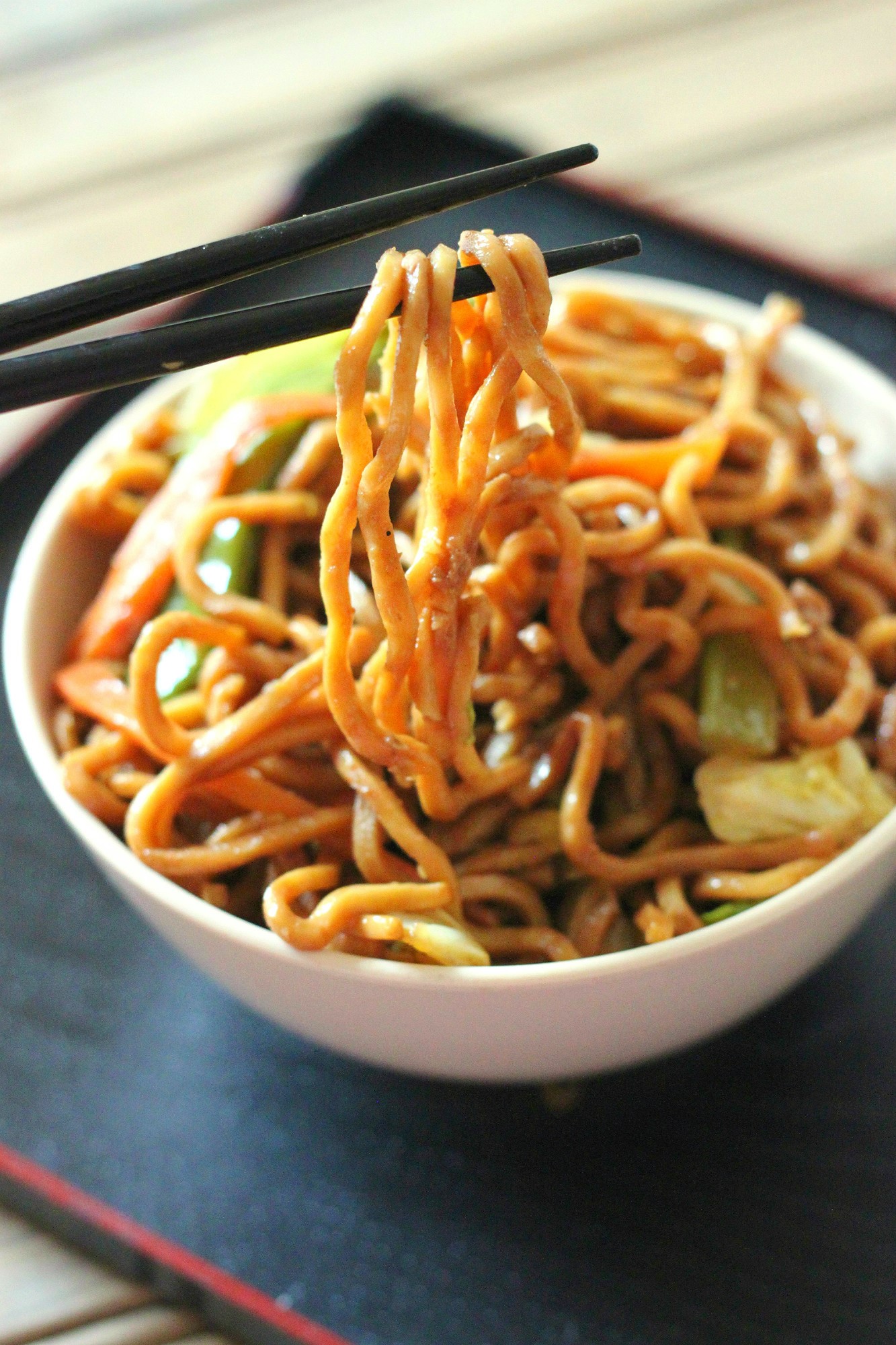 Easy Veggie Lo Mein - The Tasty Bite