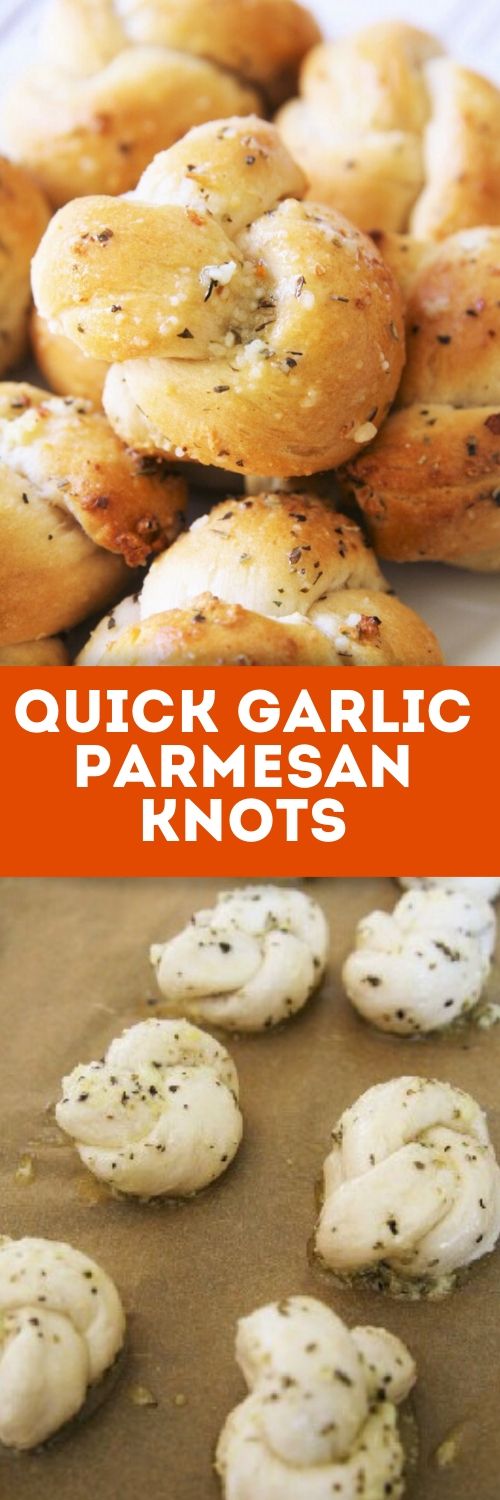 Quick Garlic Parmesan Knots - The Tasty Bite