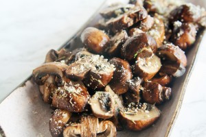 Parmesan Garlic Butter Roasted Mushrooms - The Tasty Bite