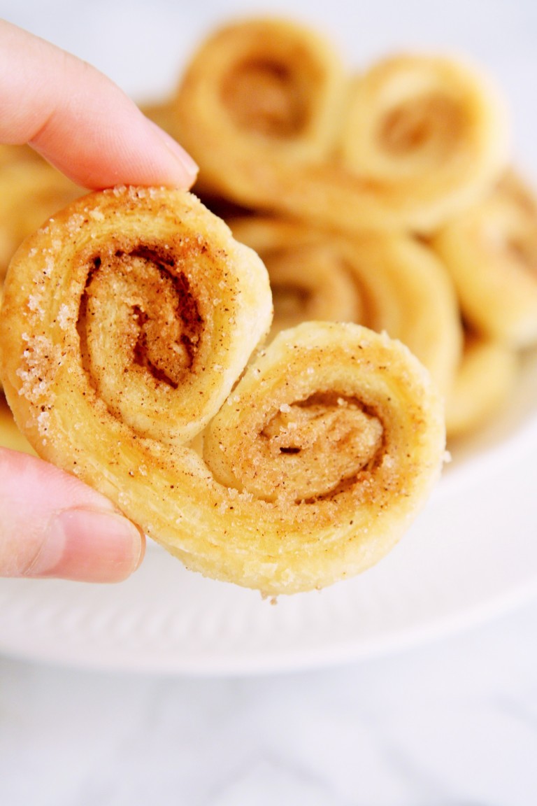 Cinnamon Sugar Palmiers {Elephant Ears} - The Tasty Bite