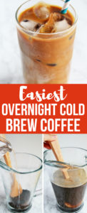 Learn how to make the best overnight cold brew coffee at home - easy, inexpensive, and no special equipment needed! The end result is delicious smooth coffee with less acidity than regular coffee. 