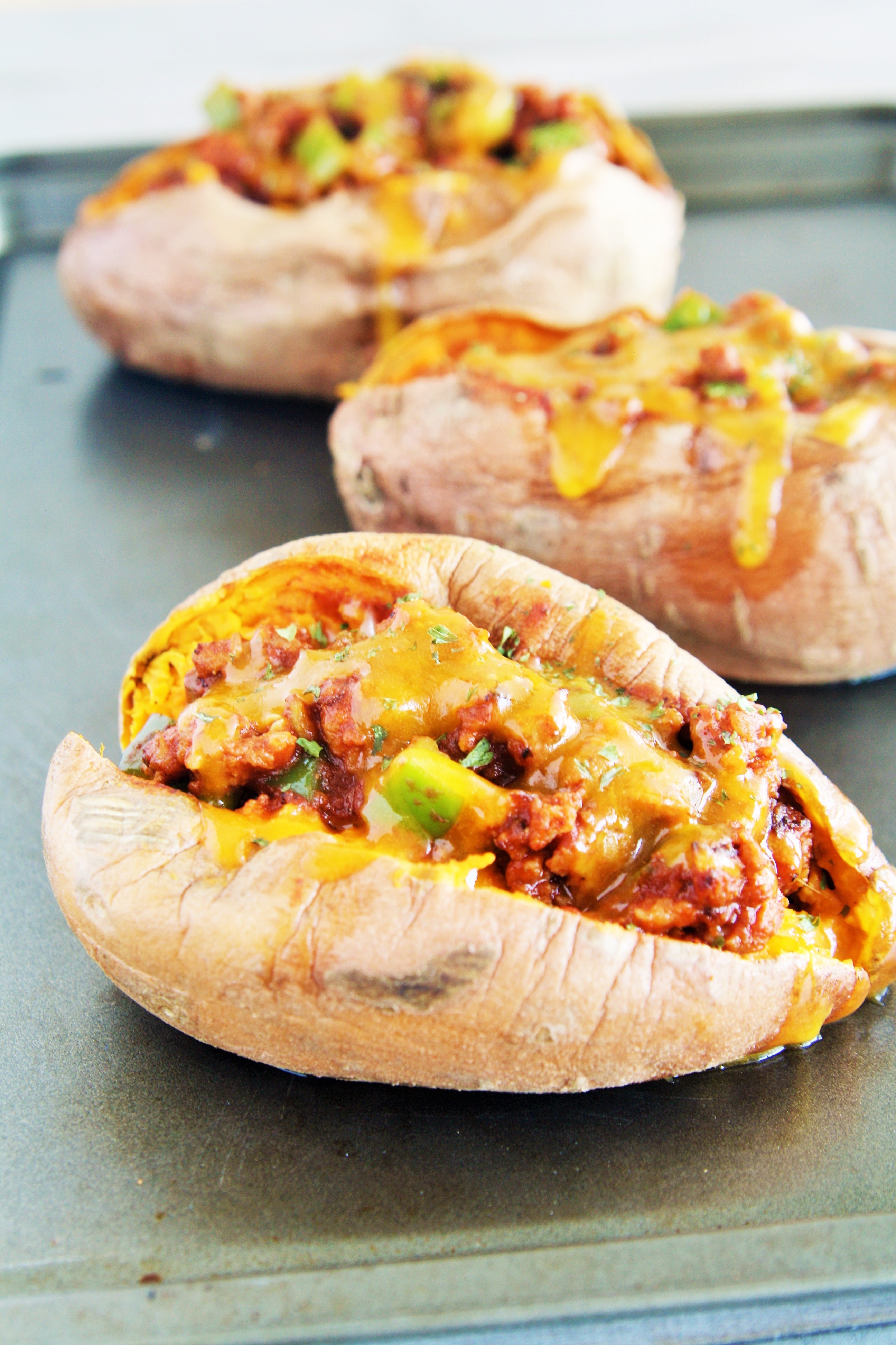 Chili Stuffed Sweet Potatoes - The Tasty Bite