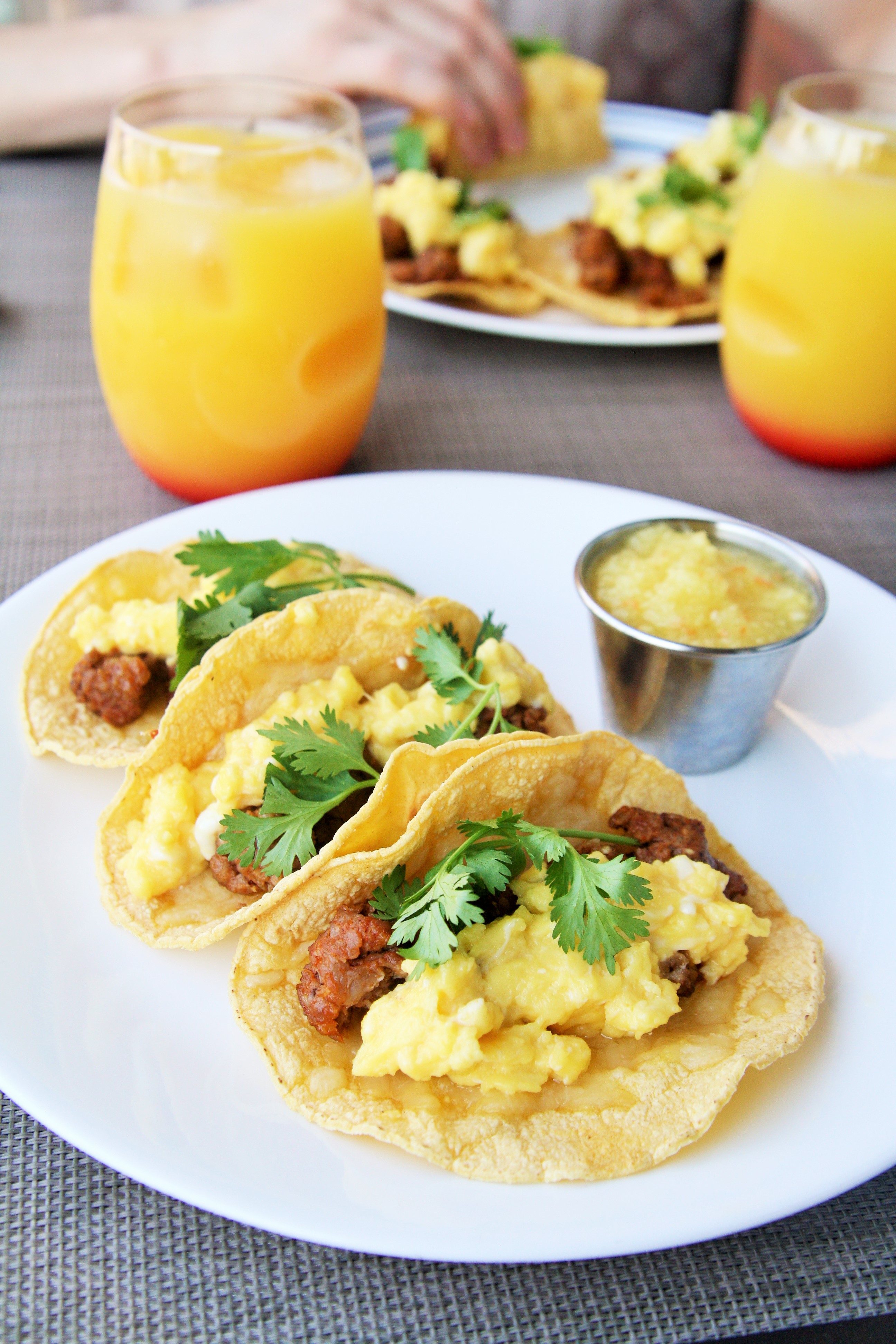 chorizo-breakfast-tacos-pineapple-habanero-salsa-1 - The Tasty Bite