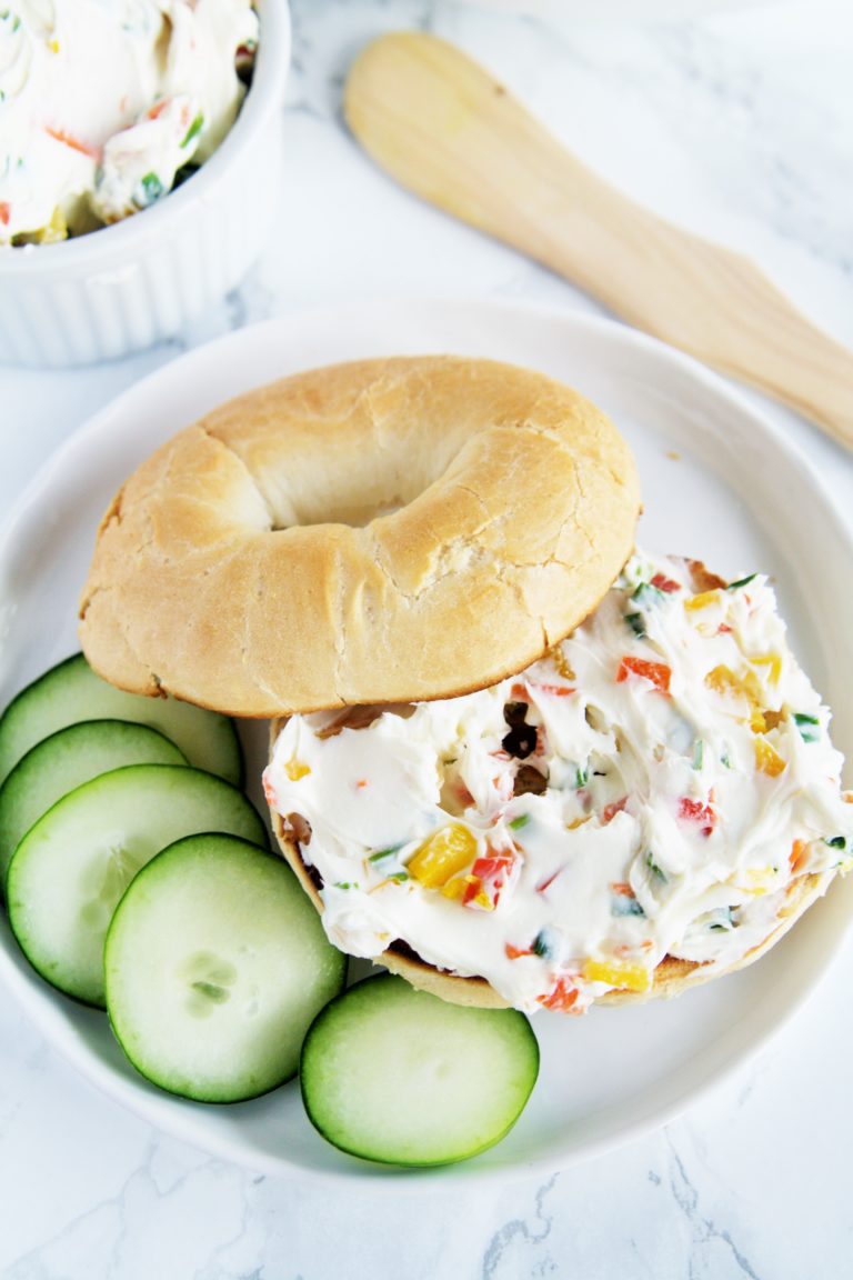 Garden Vegetable Cream Cheese Spread - The Tasty Bite