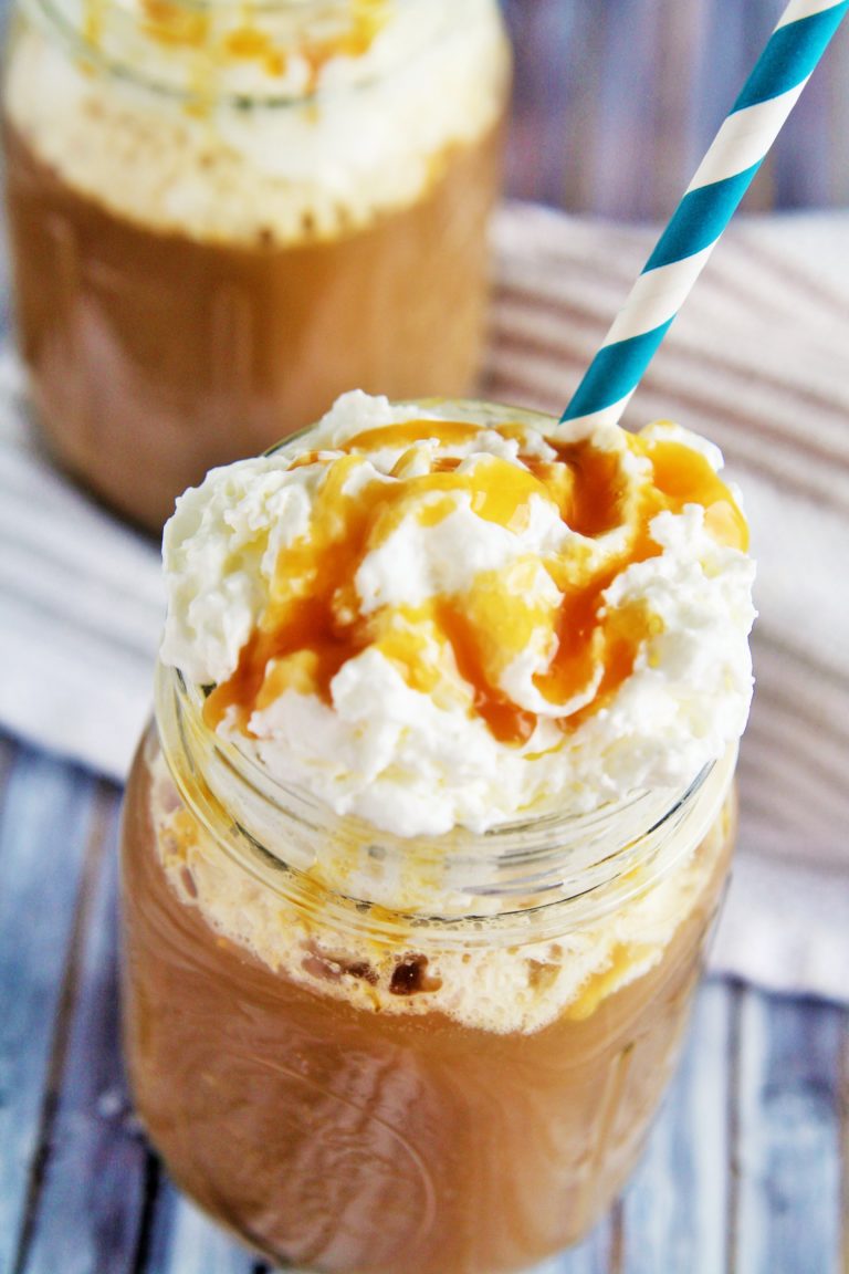 Salted Caramel Iced Latte - The Tasty Bite