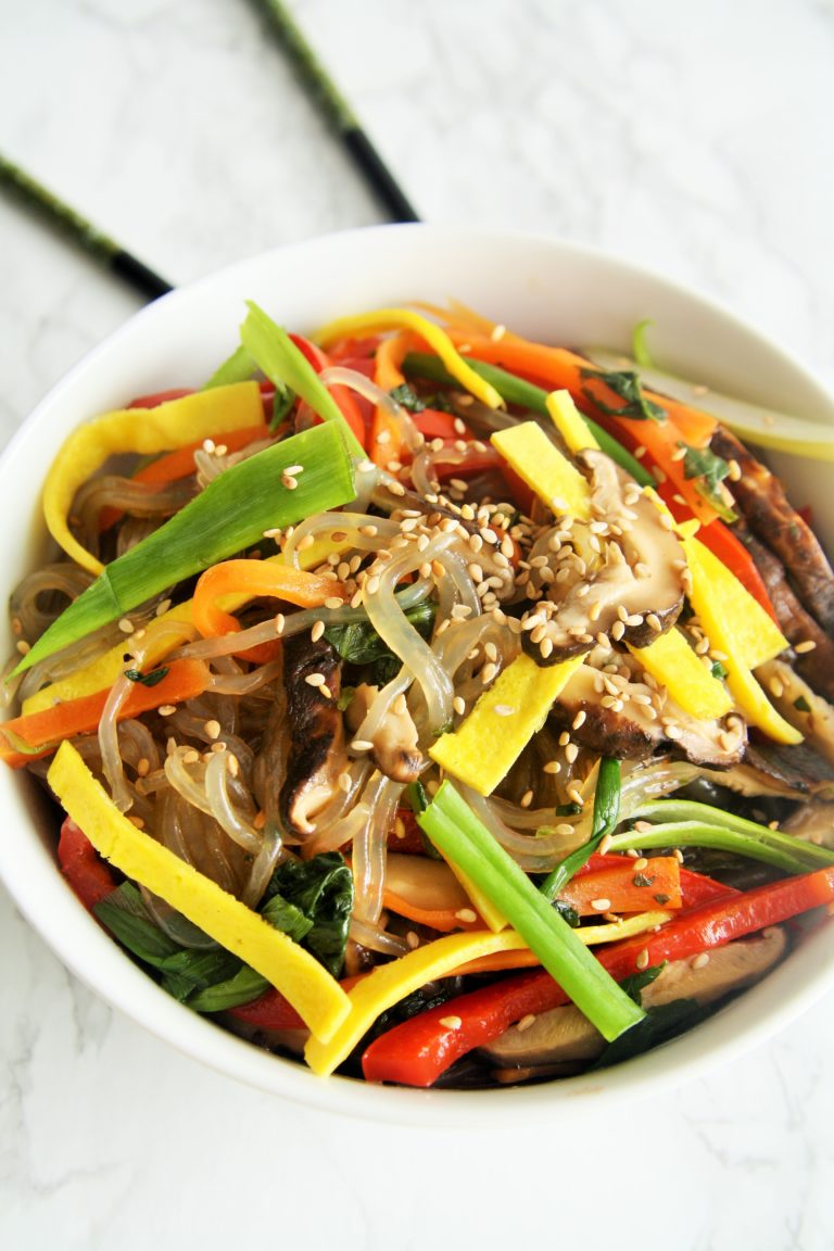 Korean Stir Fry Vegetable Noodles {japchae} The Tasty Bite