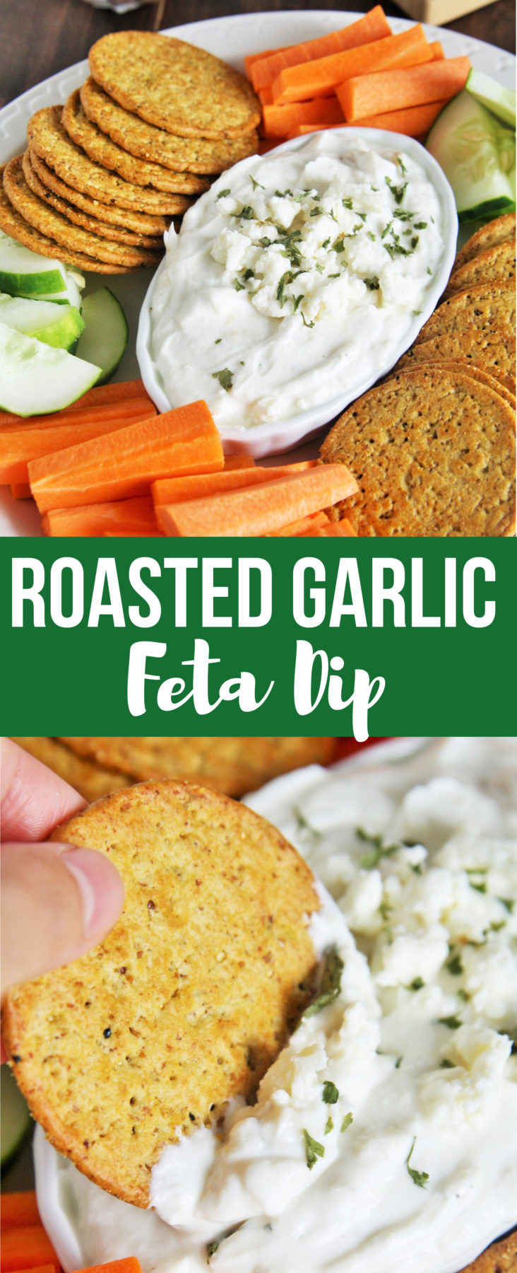 5-Ingredient Roasted Garlic Feta Cheese Dip - The Tasty Bite