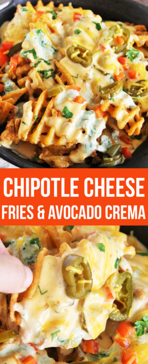 Chipotle Cheese Fries and Avocado Crema