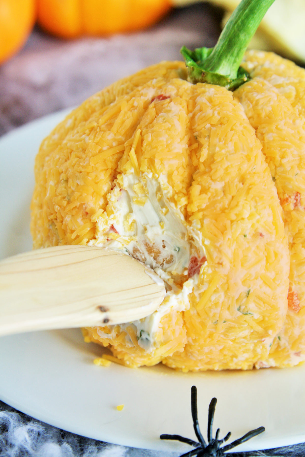 Pumpkin-Shaped Cheese Ball - The Tasty Bite