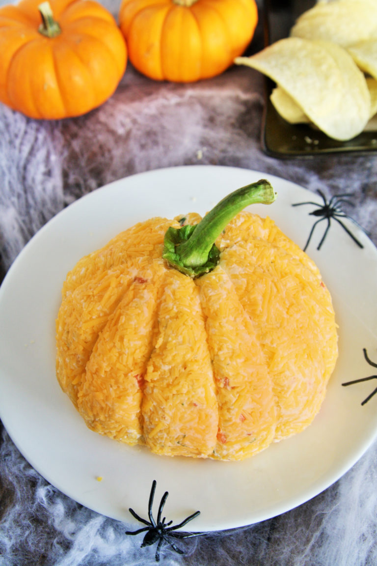 Pumpkin-Shaped Cheese Ball - The Tasty Bite