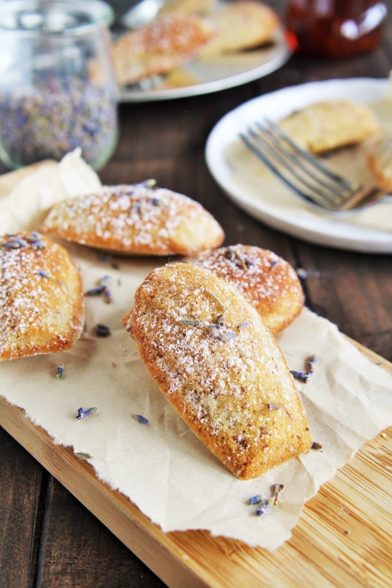 Honey Lavender Almond Madeleines - The Tasty Bite