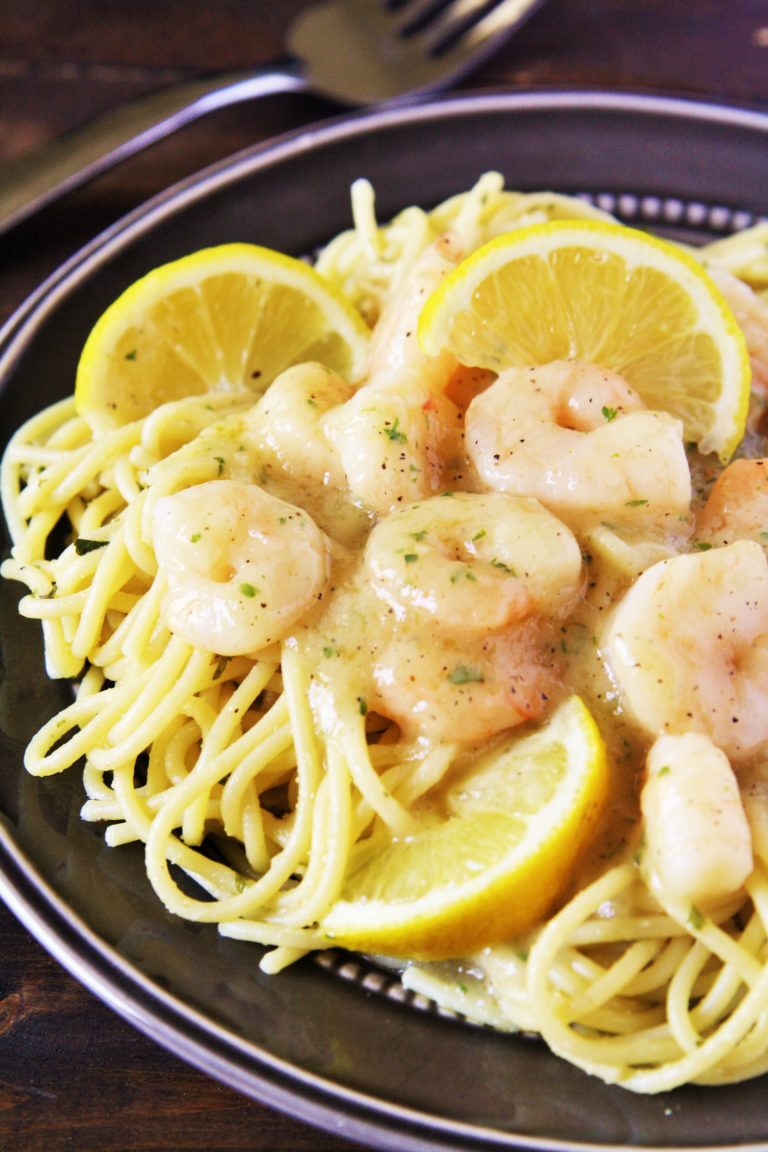 Lemon Herb Pasta with Gorton's Simply Bake Shrimp - The Tasty Bite