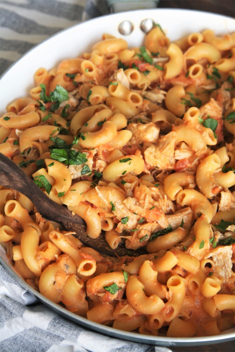 Creamy Chicken Tinga Pasta - The Tasty Bite