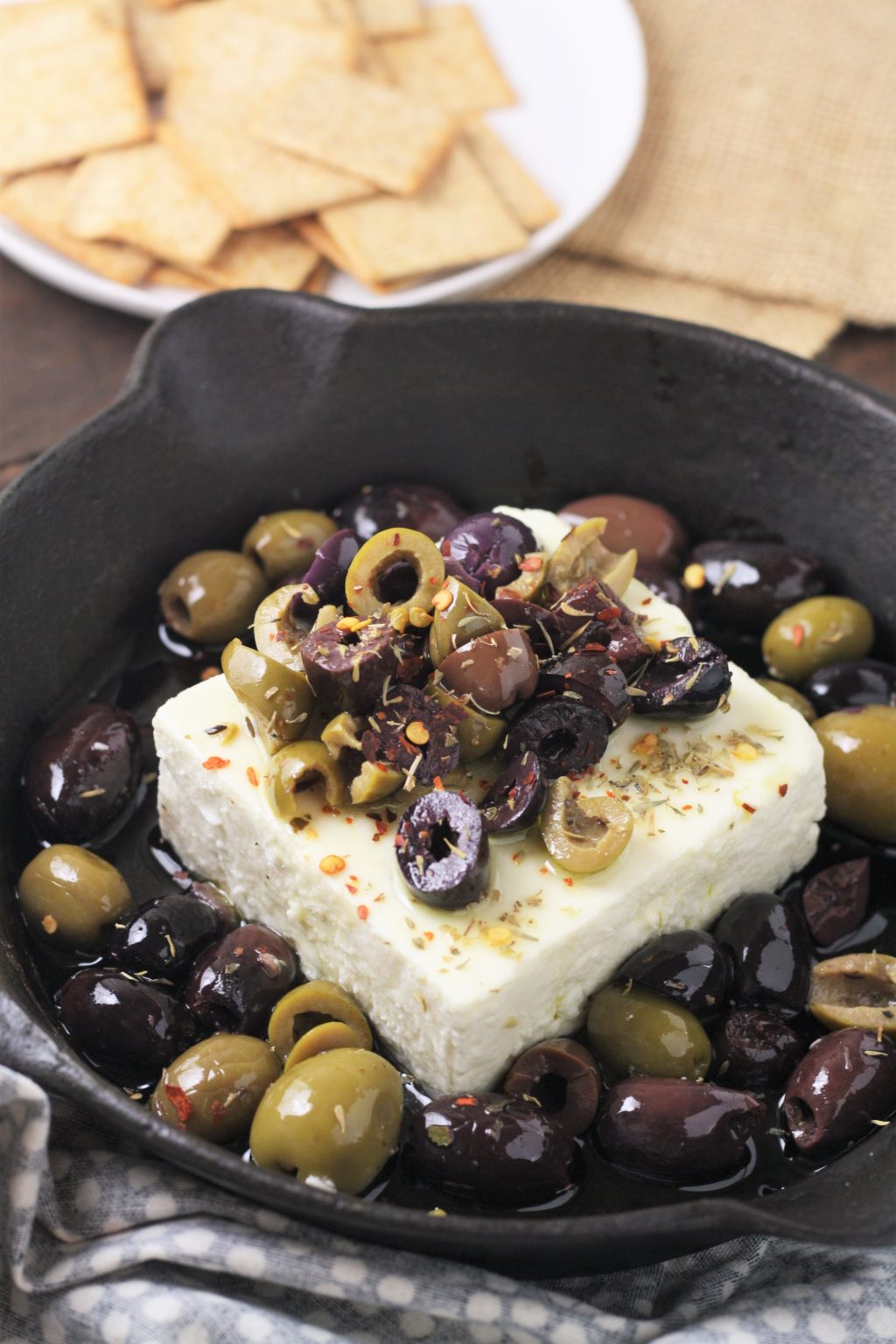 Mediterranean Baked Feta with Olives - The Tasty Bite