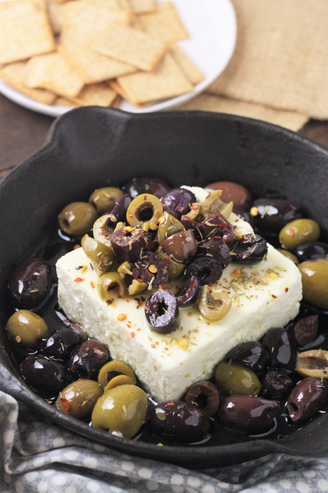 Mediterranean Baked Feta with Olives - The Tasty Bite