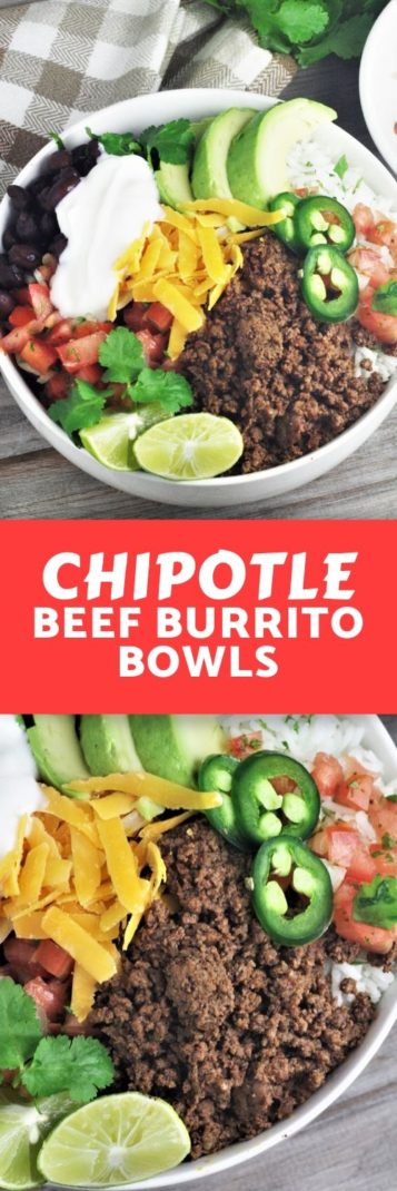 Chipotle Beef Burrito Bowls - The Tasty Bite