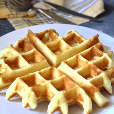 Did you know you can make a batch of delicious waffles using Krusteaz pancake mix! These waffles turn out wonderfully fluffy on the inside and perfectly crisp on the outside. 