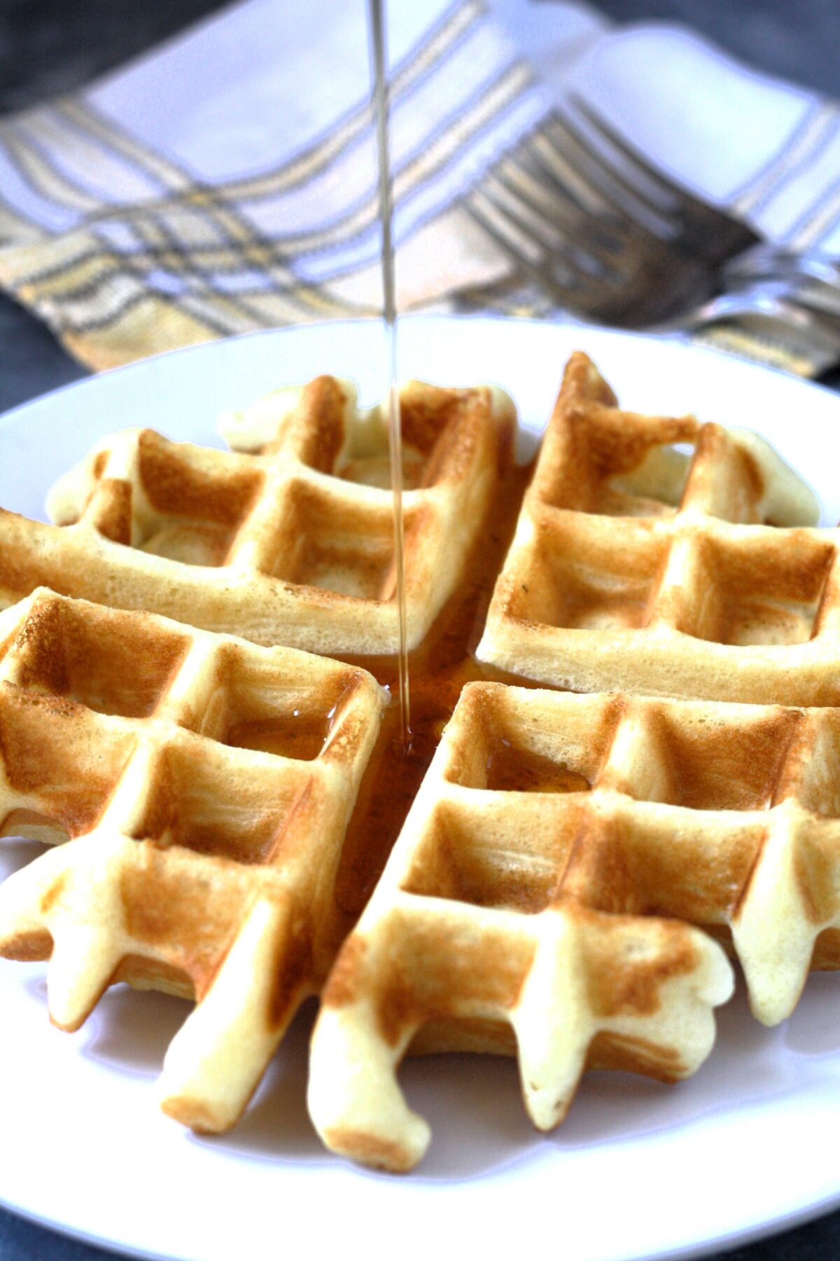 Did you know you can make a batch of delicious waffles using Krusteaz pancake mix! These waffles turn out wonderfully fluffy on the inside and perfectly crisp on the outside. 