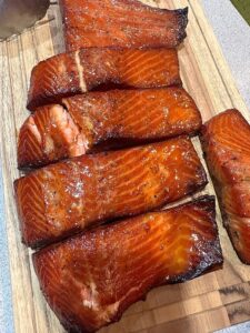 This easy smoked salmon recipe using a Masterbuilt smoke is perfect for beginners and seasoned chefs alike, guaranteeing a delicious, tender, and flavorful piece of smoked salmon every time.