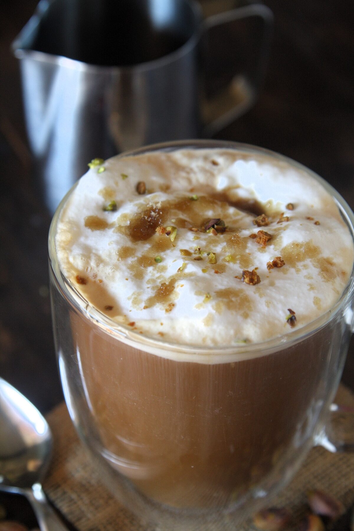 Enjoy a homemade copycat Starbucks pistachio latte with rich brown butter and real pistachios, perfect for cozy mornings or a sweet treat.