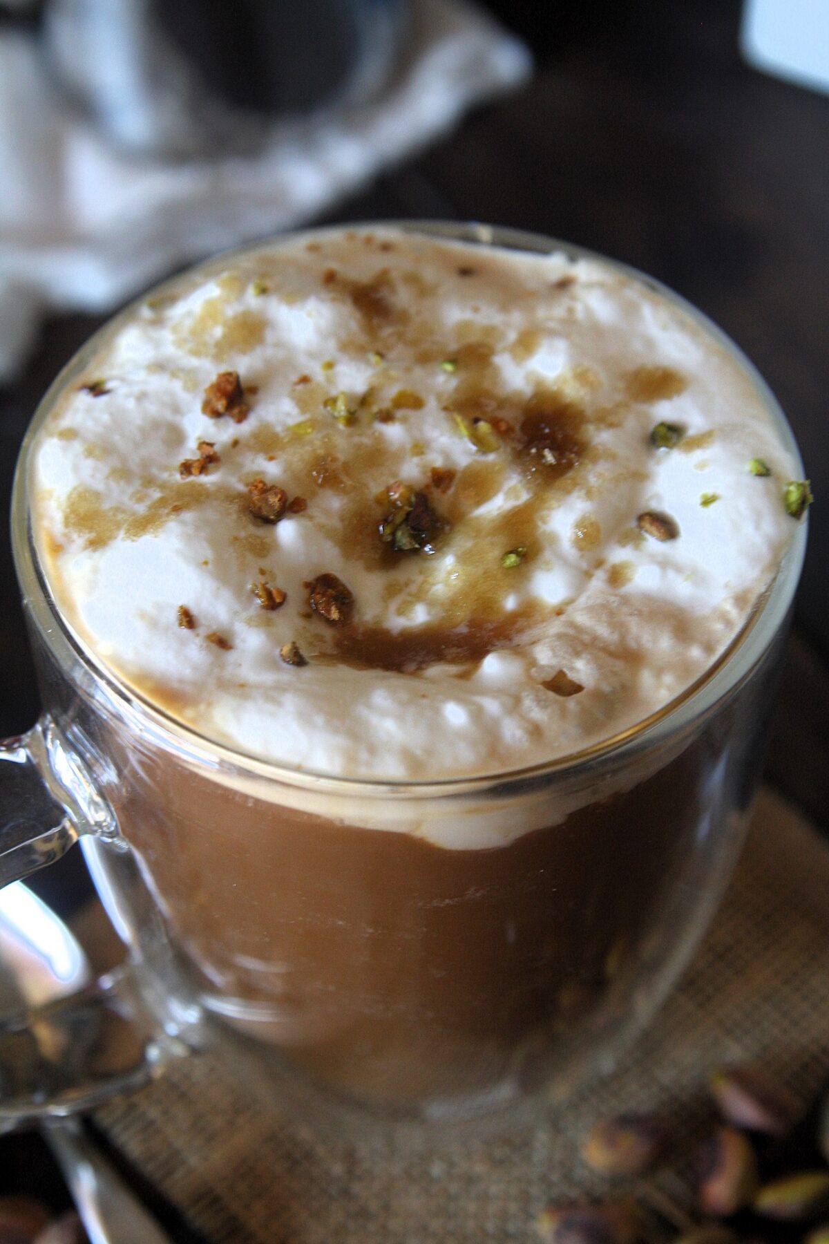 Enjoy a homemade copycat Starbucks pistachio latte with rich brown butter and real pistachios, perfect for cozy mornings or a sweet treat.