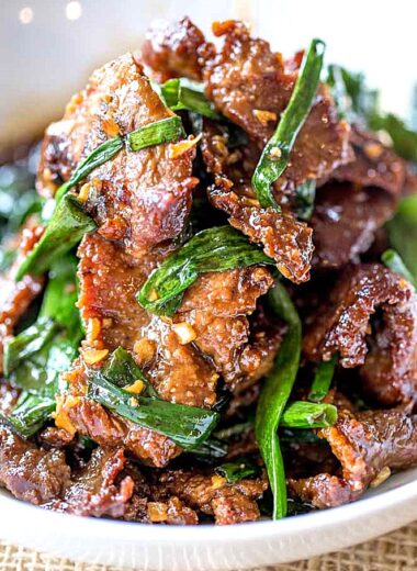 Learn about unique flavor profiles, origins, and key ingredients of Hunan Beef and Mongolian Beef, and how to make Hunan Beef recipe with soy sauce, chili paste, hoisin sauce, and more!