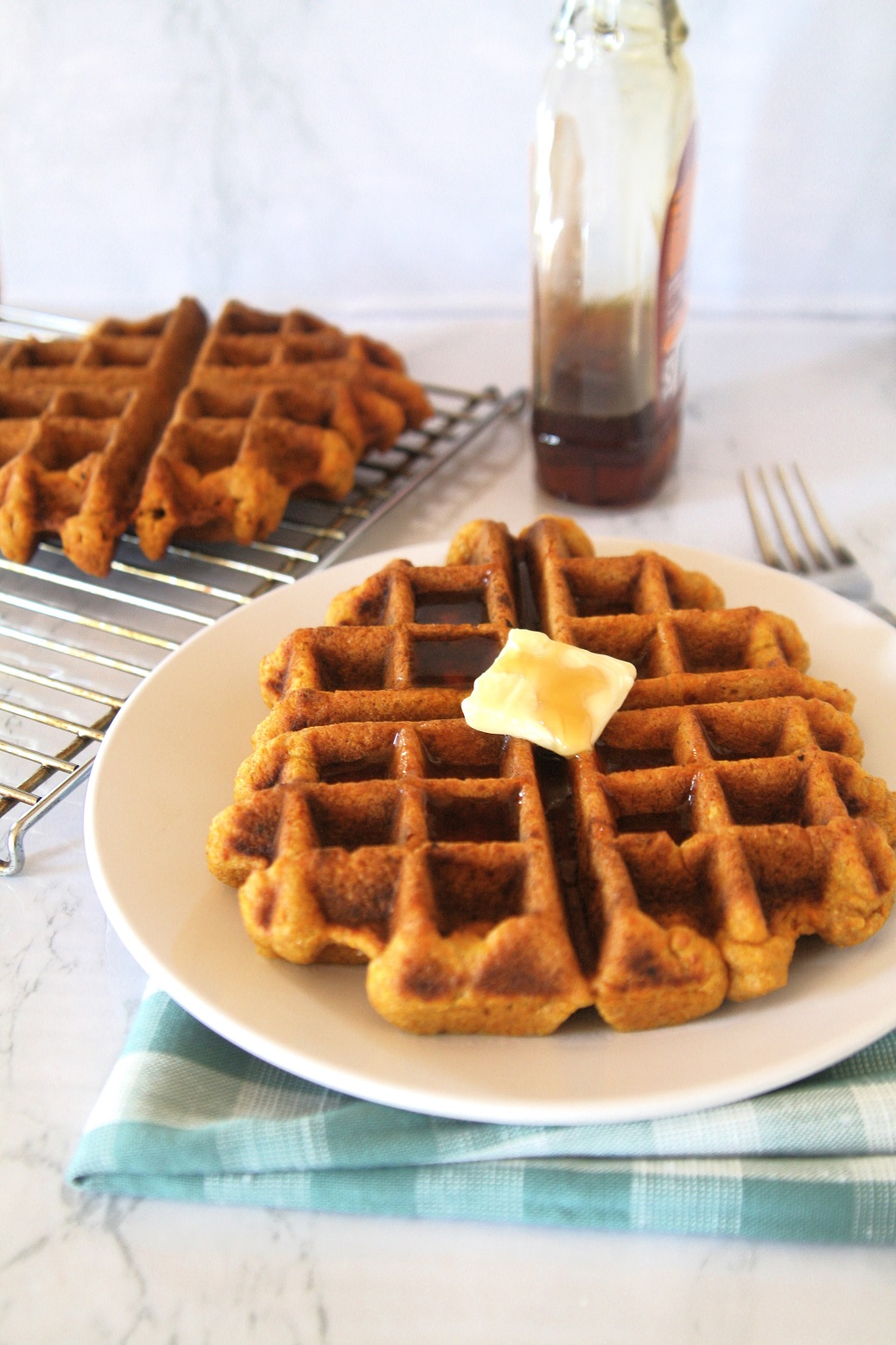 These delicious Waffle House Copycat Pumpkin Spice Waffles with dairy-free options will satisfy your breakfast cravings and are easy to make!