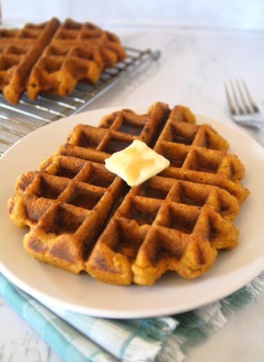 These delicious Waffle House Copycat Pumpkin Spice Waffles with dairy-free options will satisfy your breakfast cravings and are easy to make!