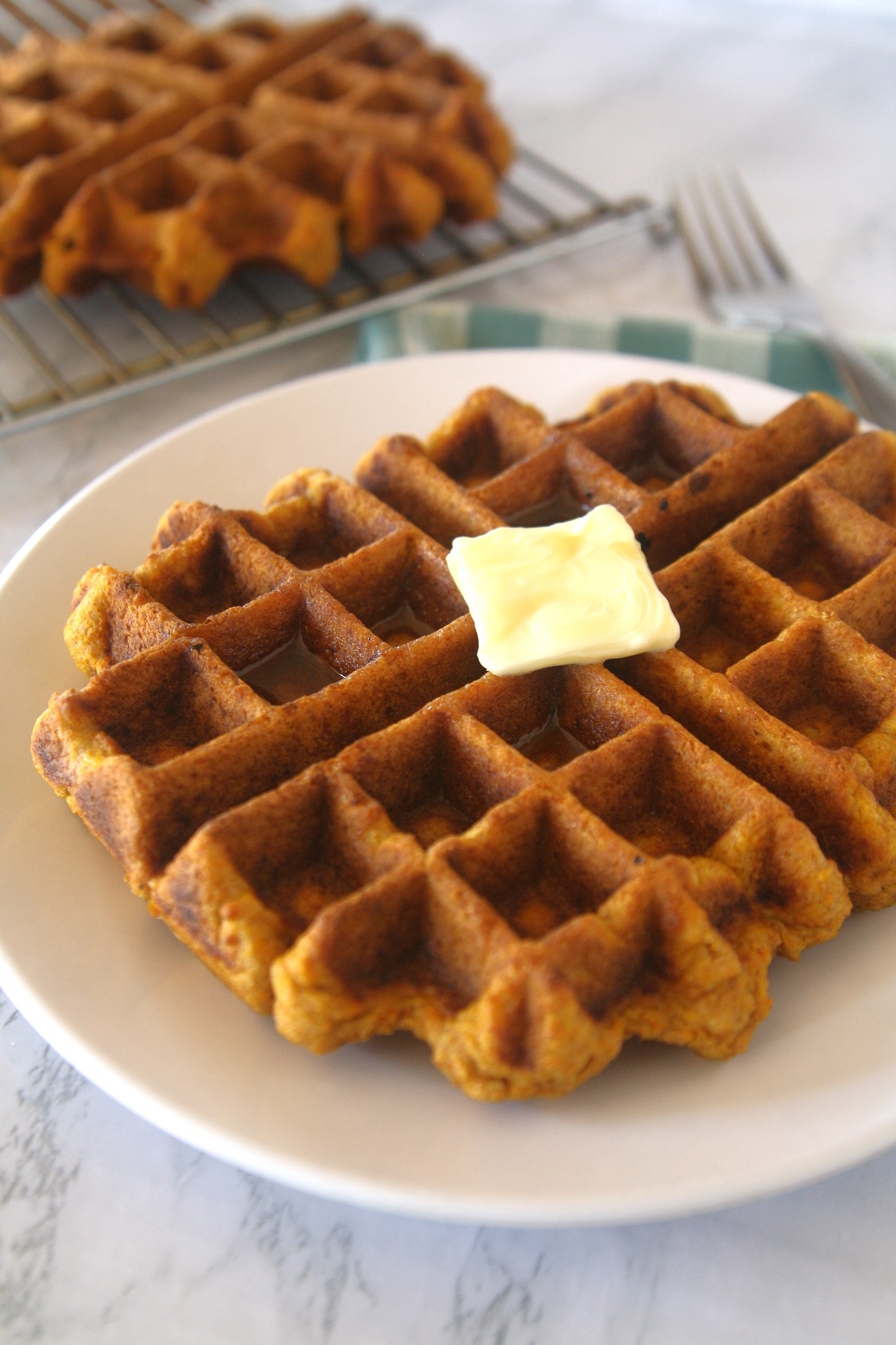 These delicious Waffle House Copycat Pumpkin Spice Waffles with dairy-free options will satisfy your breakfast cravings and are easy to make!